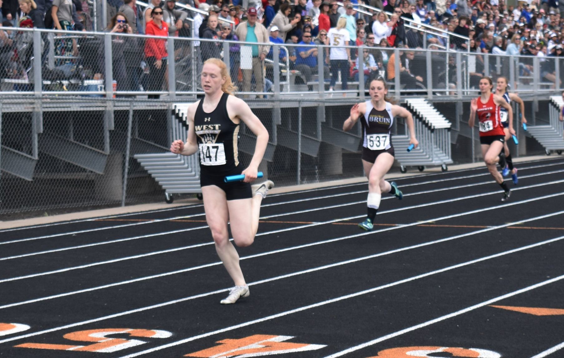The Billings West girls 400 meter relay team